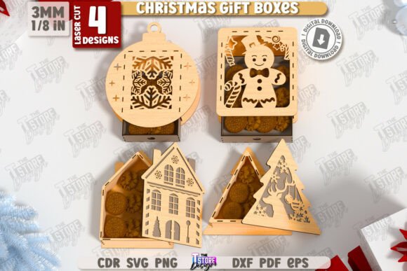 Download Christmas Gift Boxes Laser Cut Bundle - Premium Resources