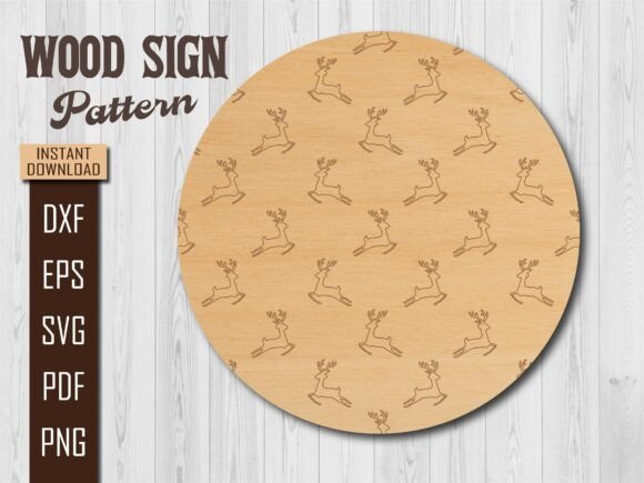 Download Christmas Reindeer Pattern Wood Sign - Christmas reindeer Collection