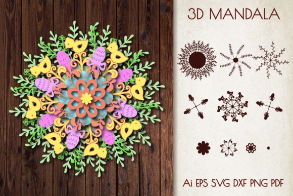 Download 3D Mandala "Easter Chickens" - 3d mandala Collection